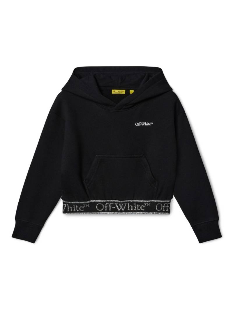 Off-White Kids Bookish Logo Band cropped hoodie - Black von Off-White Kids