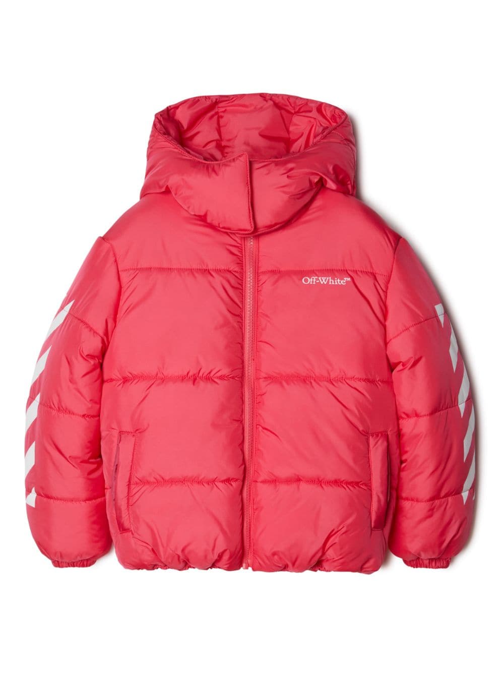 Off-White Kids Bookish logo-print puffer jacket - Red von Off-White Kids