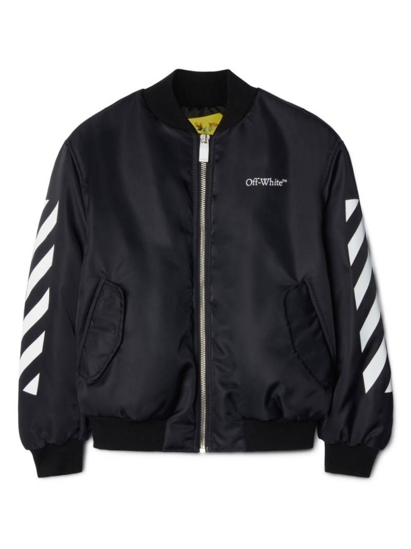 Off-White Kids Bookish Diag bomber jacket - Black von Off-White Kids