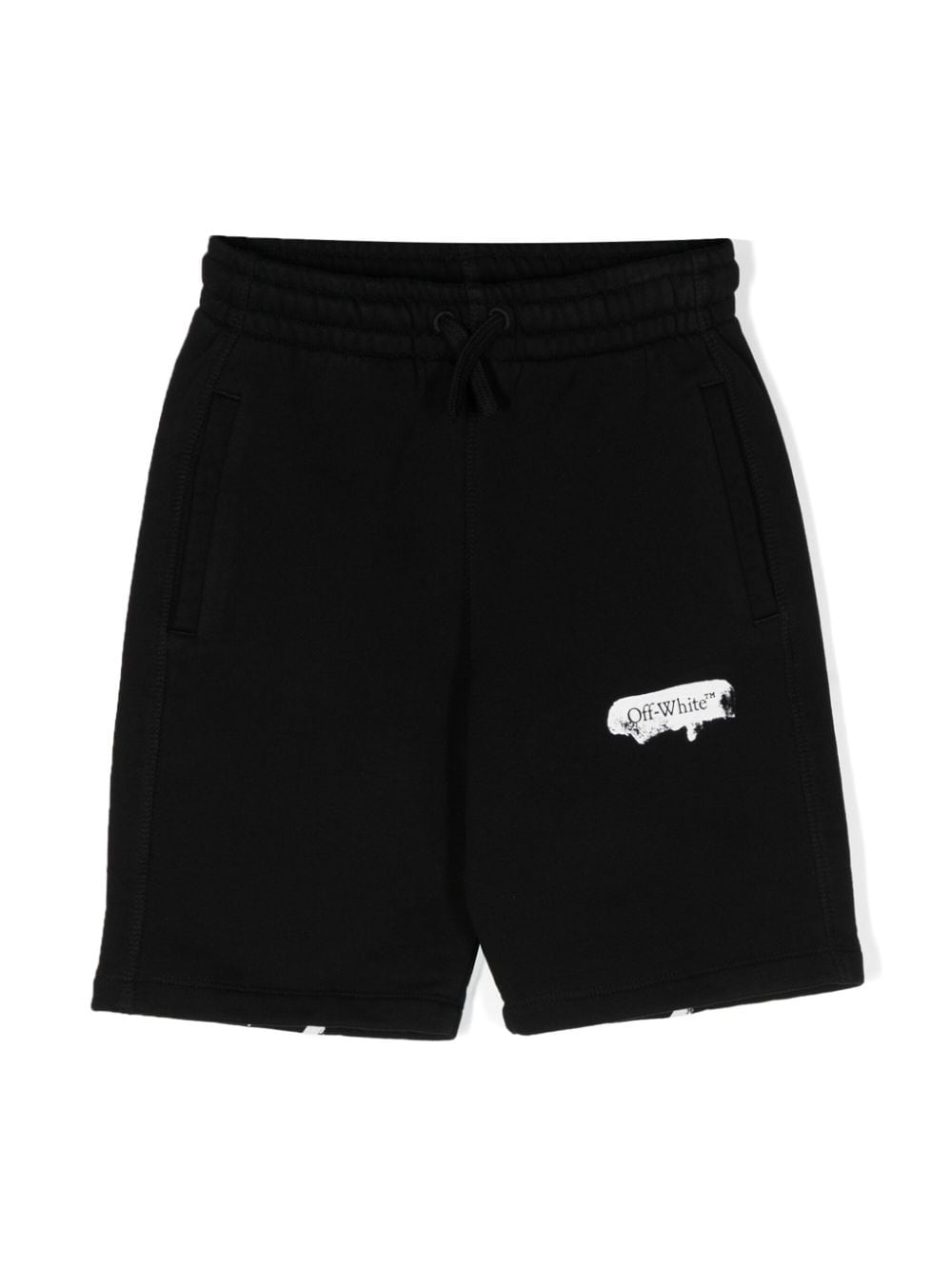 Off-White Kids Diag-stripe cotton track shorts - Black von Off-White Kids