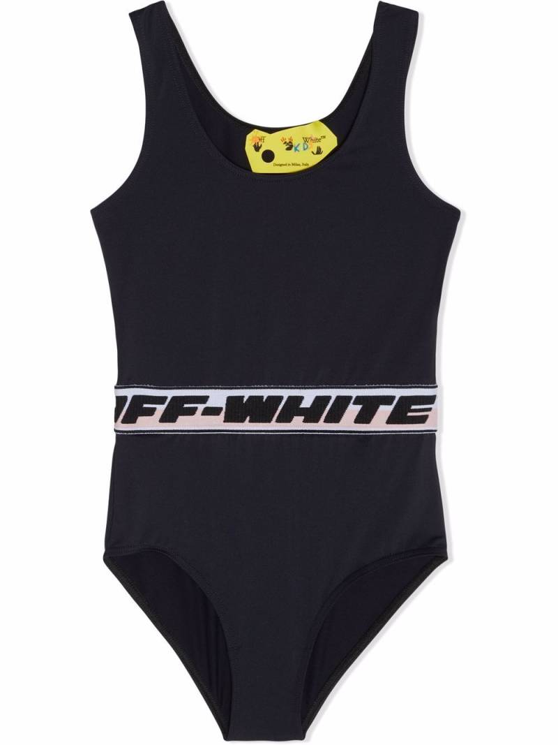 Off-White Kids logo-waistband swimsuit - Black von Off-White Kids