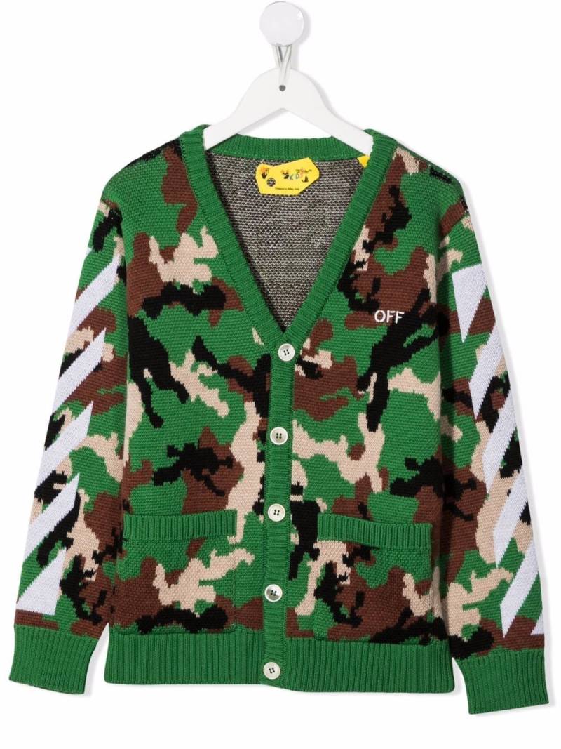 Off-White Kids camouflage-pattern cardigan - Green von Off-White Kids