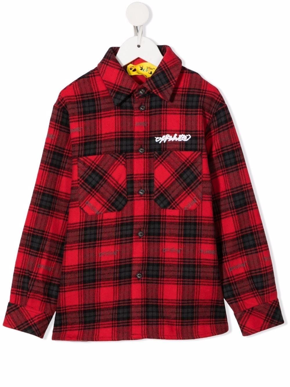 Off-White Kids chest logo-patch shirt - Red von Off-White Kids