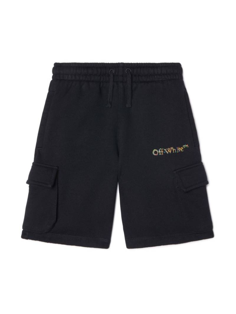 Off-White Kids Logo Sketch track shorts - Black von Off-White Kids