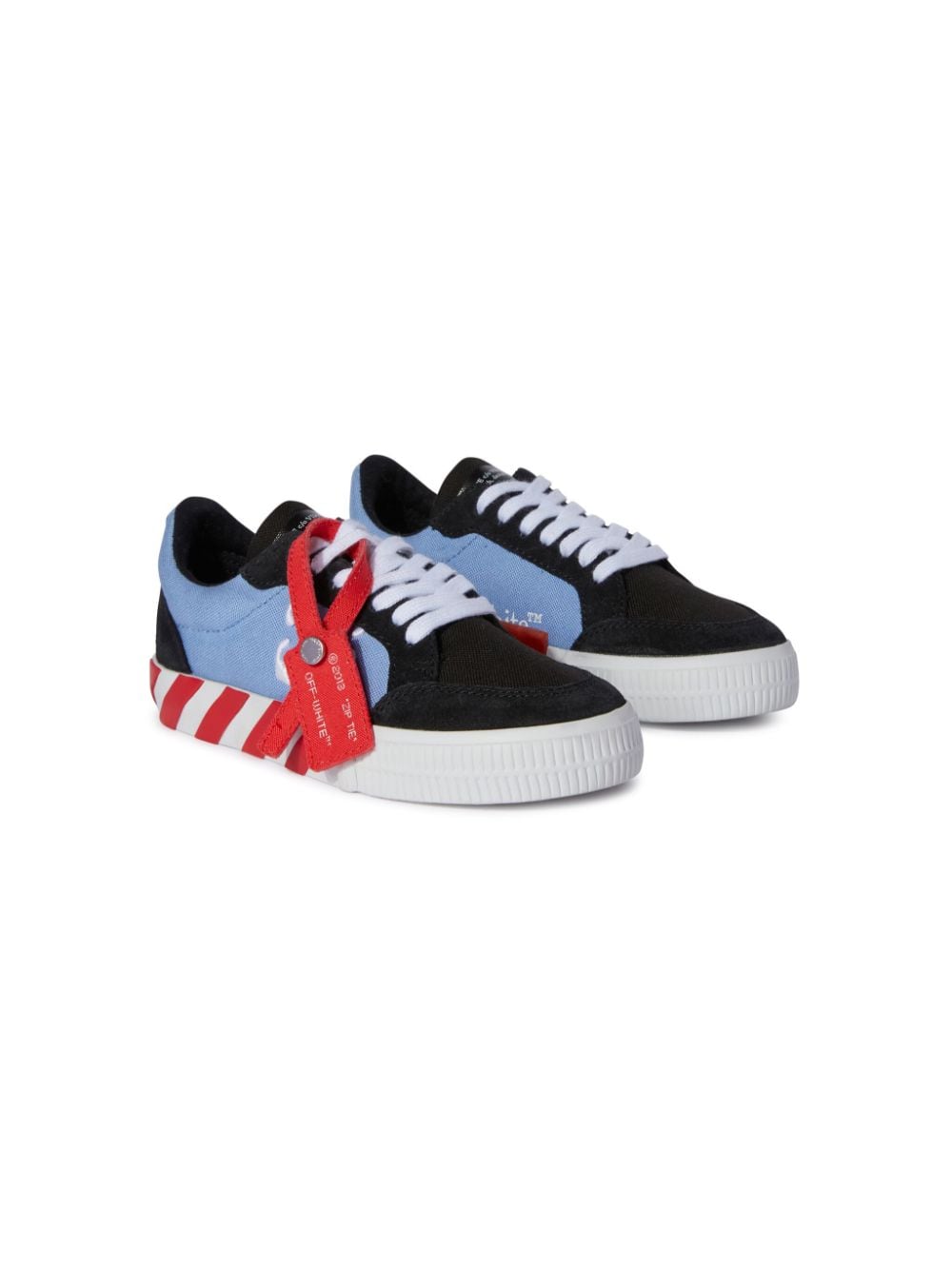 Off-White Kids Low Vulcanized canvas sneakers - Black von Off-White Kids