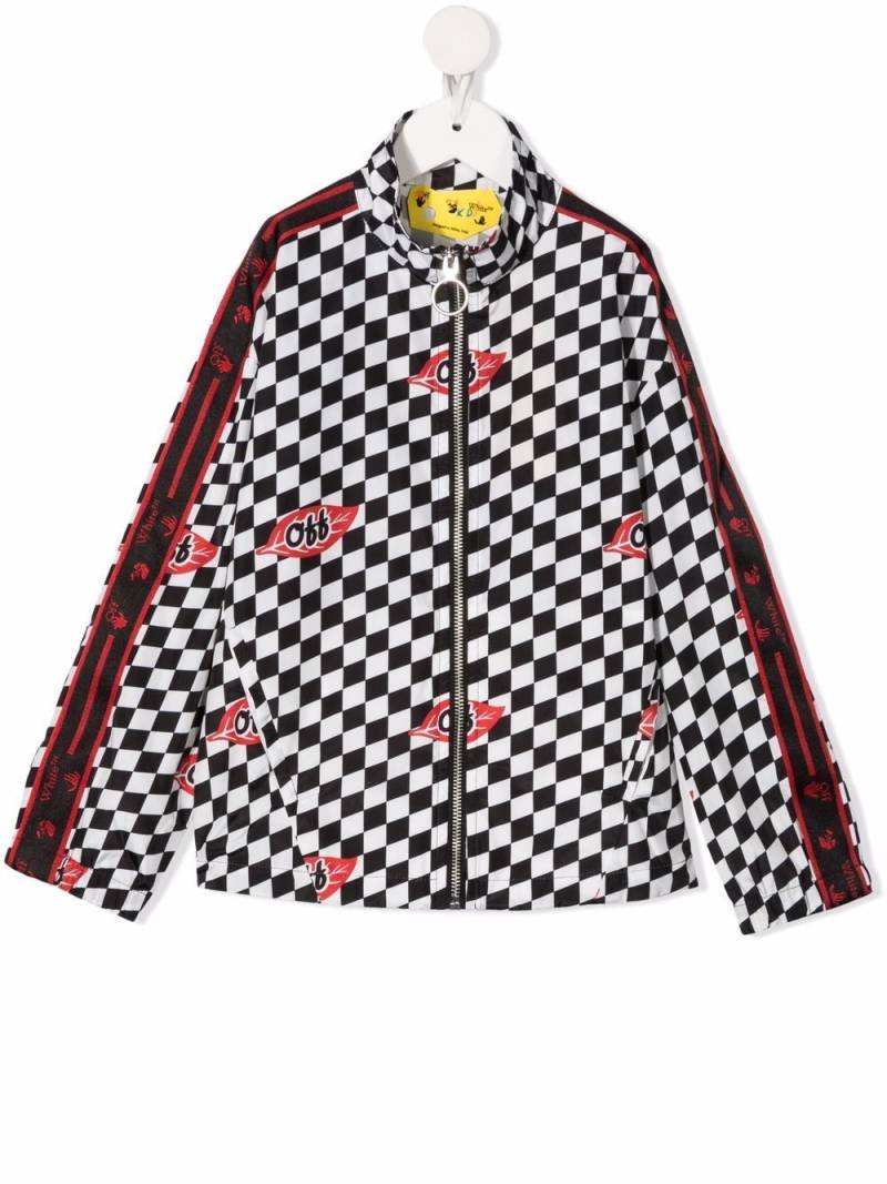 Off-White Kids Chessboard track jacket - Black von Off-White Kids