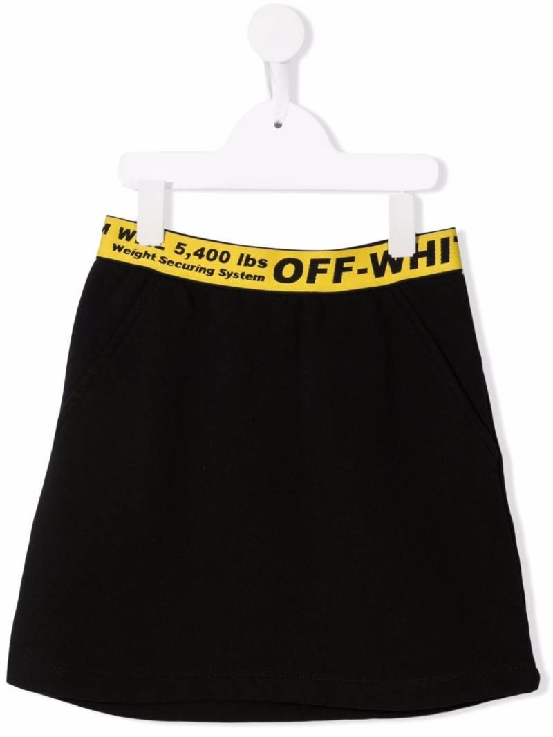 Off-White Kids logo waistband mini skirt - Black von Off-White Kids