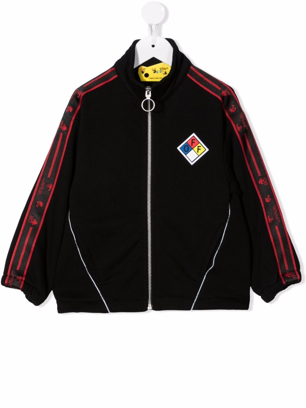 Off-White Kids logo-tape track jacket - Black von Off-White Kids