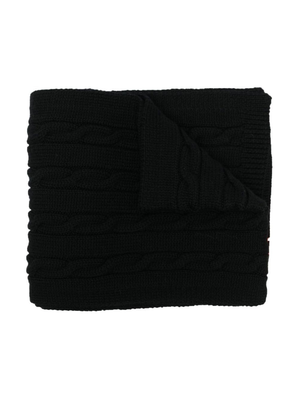 Off-White Kids Off Cable virgin wool scarf - Black von Off-White Kids