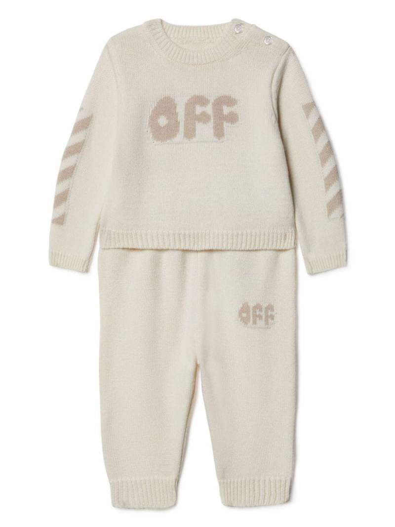 Off-White Kids Off Chunky knitted tracksuit set - Neutrals von Off-White Kids