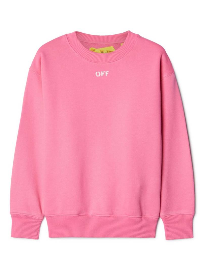 Off-White Kids Off Stamp cotton sweatshirt - Pink von Off-White Kids