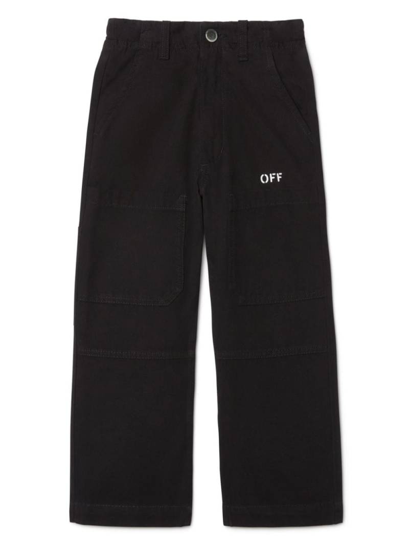 Off-White Kids Off Stamp cotton trousers - Black von Off-White Kids