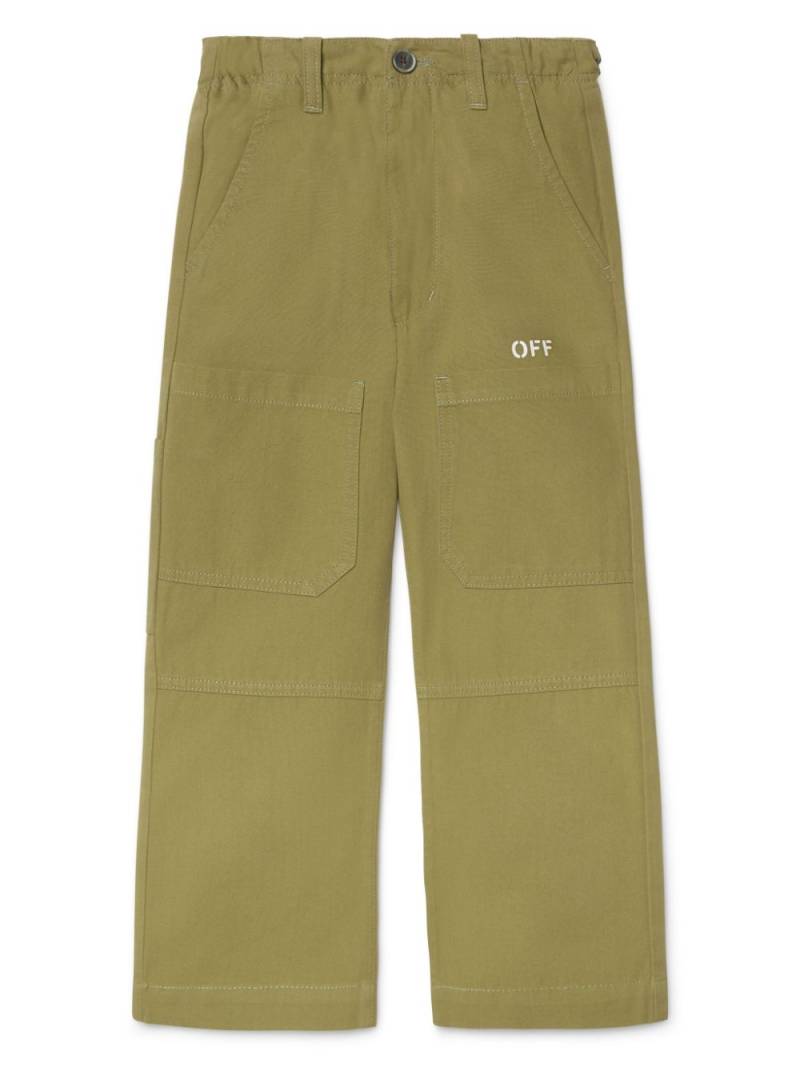 Off-White Kids Off Stamp cotton trousers - Green von Off-White Kids