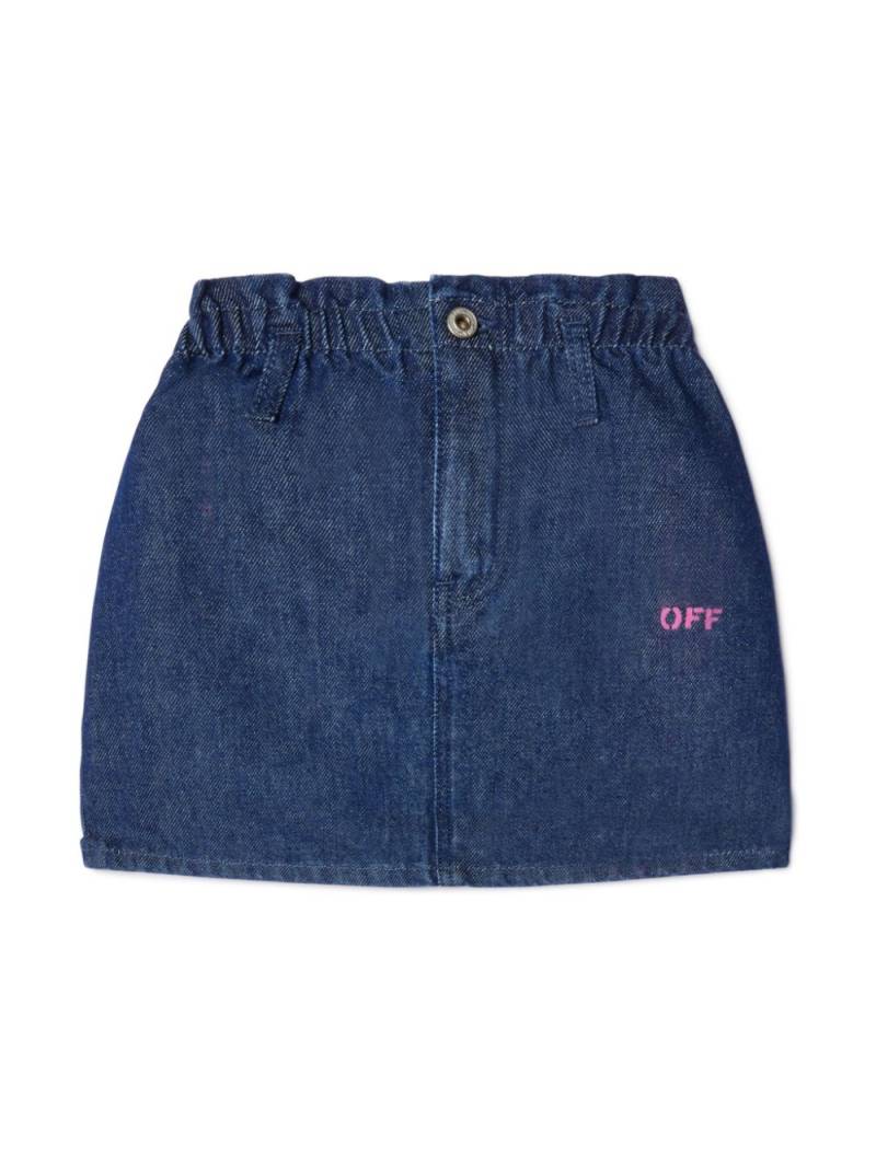 Off-White Kids Off Stamp denim miniskirt - Blue von Off-White Kids