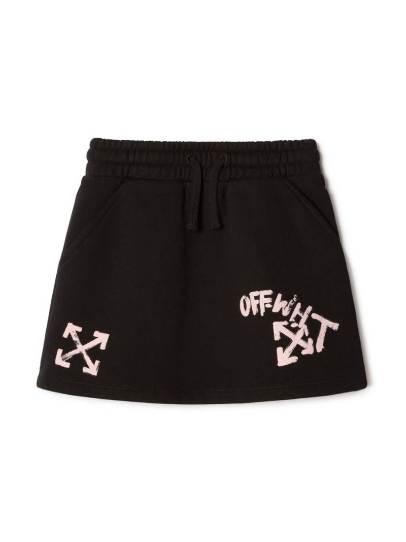 Off-White Kids Paint Script cotton miniskirt - Black von Off-White Kids