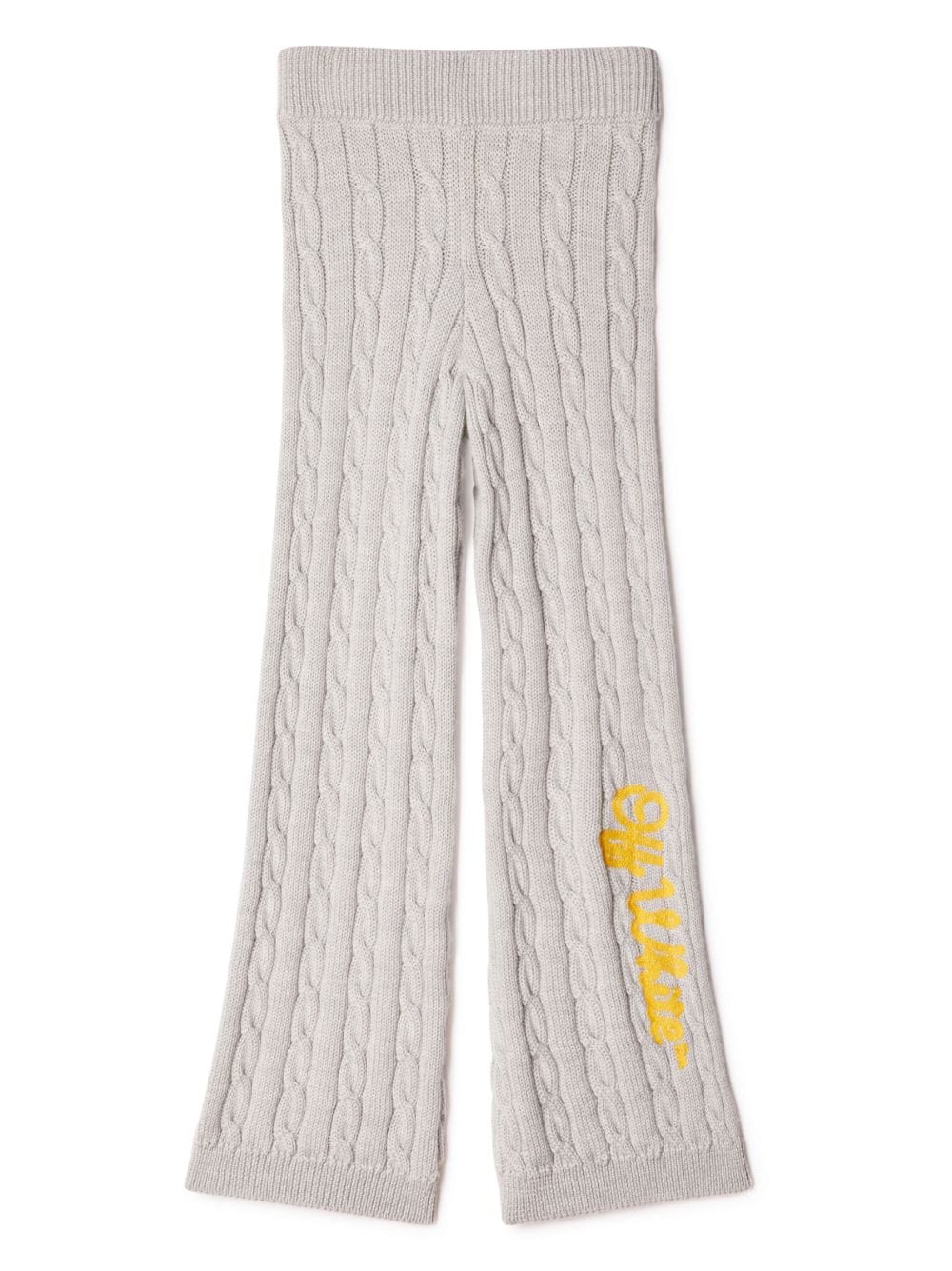 Off-White Kids Off Script cable-knit trousers - Grey von Off-White Kids