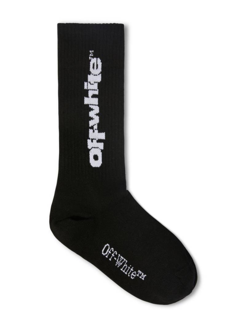 Off-White Kids Type Graphic long socks - Black von Off-White Kids