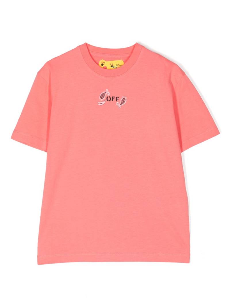 Off-White Kids bandana-print cotton T-shirt - Pink von Off-White Kids