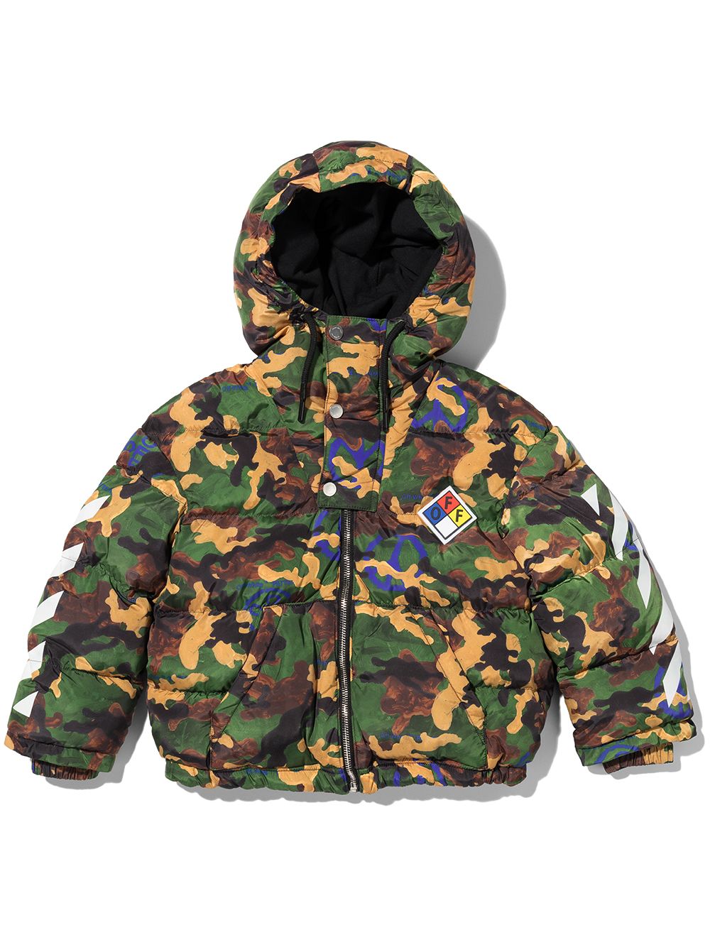 Off-White Kids camouflage print puffer jacket - Green von Off-White Kids