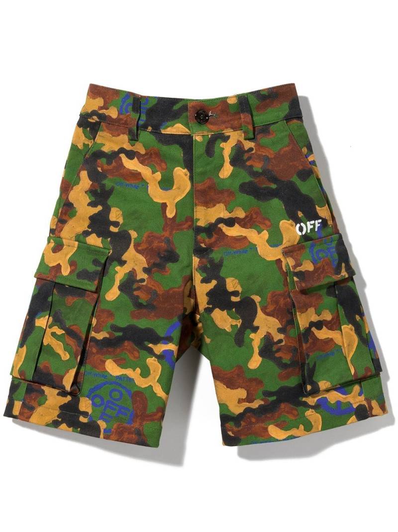 Off-White Kids camouflage-print shorts - Green von Off-White Kids