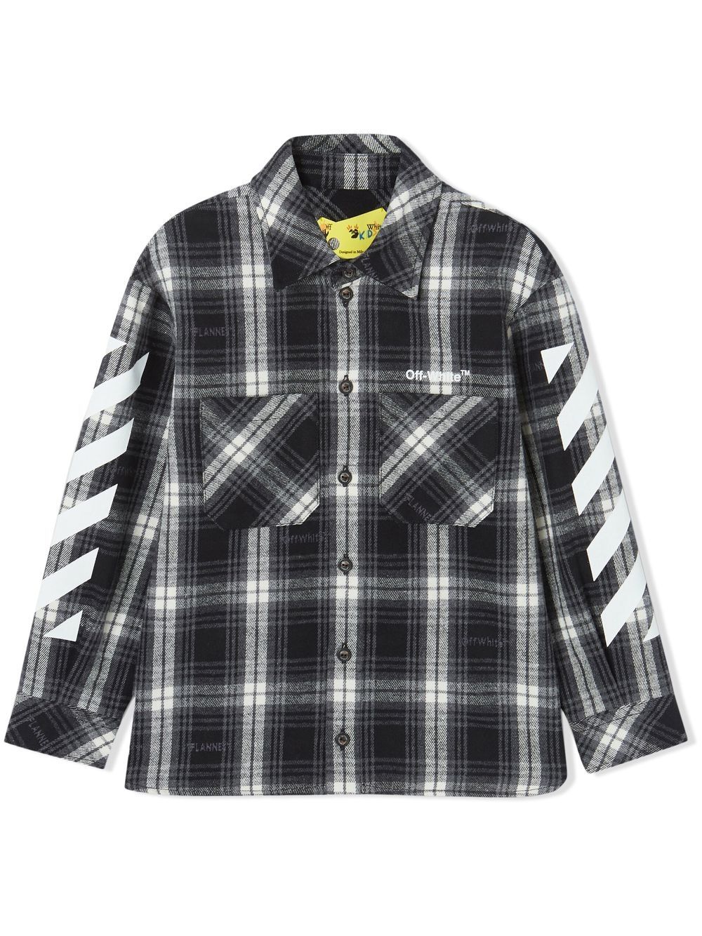 Off-White Kids check-pattern button-up shirt - Black von Off-White Kids