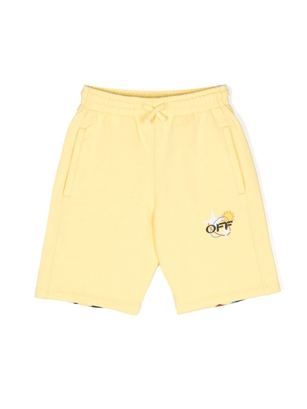 Off-White Kids drawstring-waist jersey shorts - Yellow von Off-White Kids