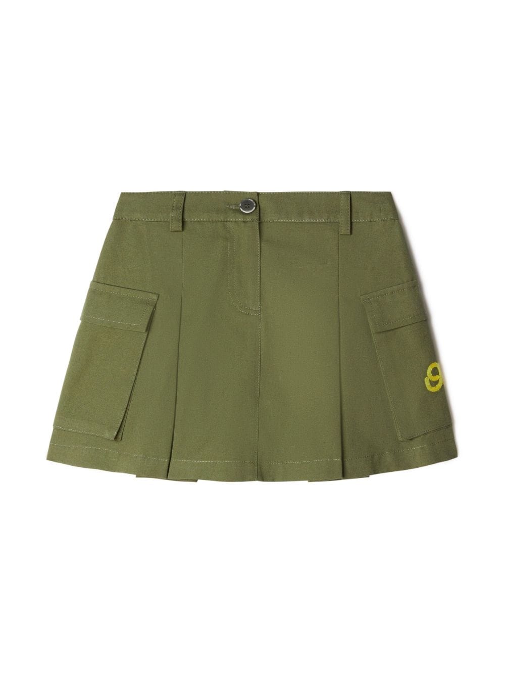 Off-White Kids embroidered-logo pleated cargo skirt - Green von Off-White Kids