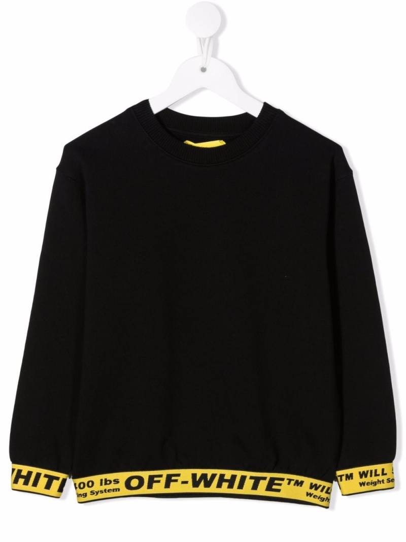 Off-White Kids logo crew-neck sweatshirt - Black von Off-White Kids