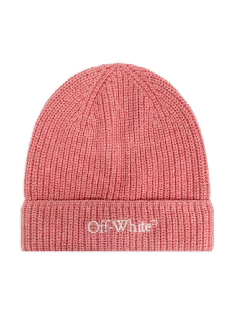 Off-White Kids logo-embroidered beanie - Pink von Off-White Kids