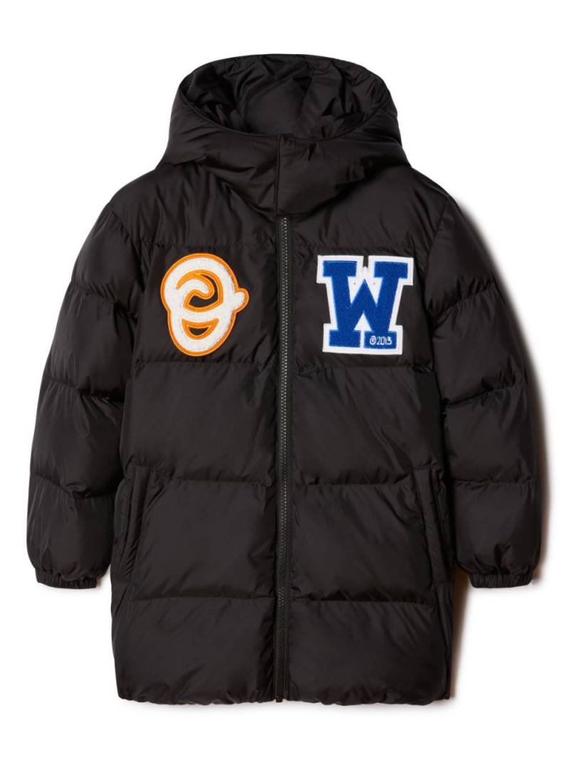 Off-White Kids logo-patch puffer jacket - Black von Off-White Kids