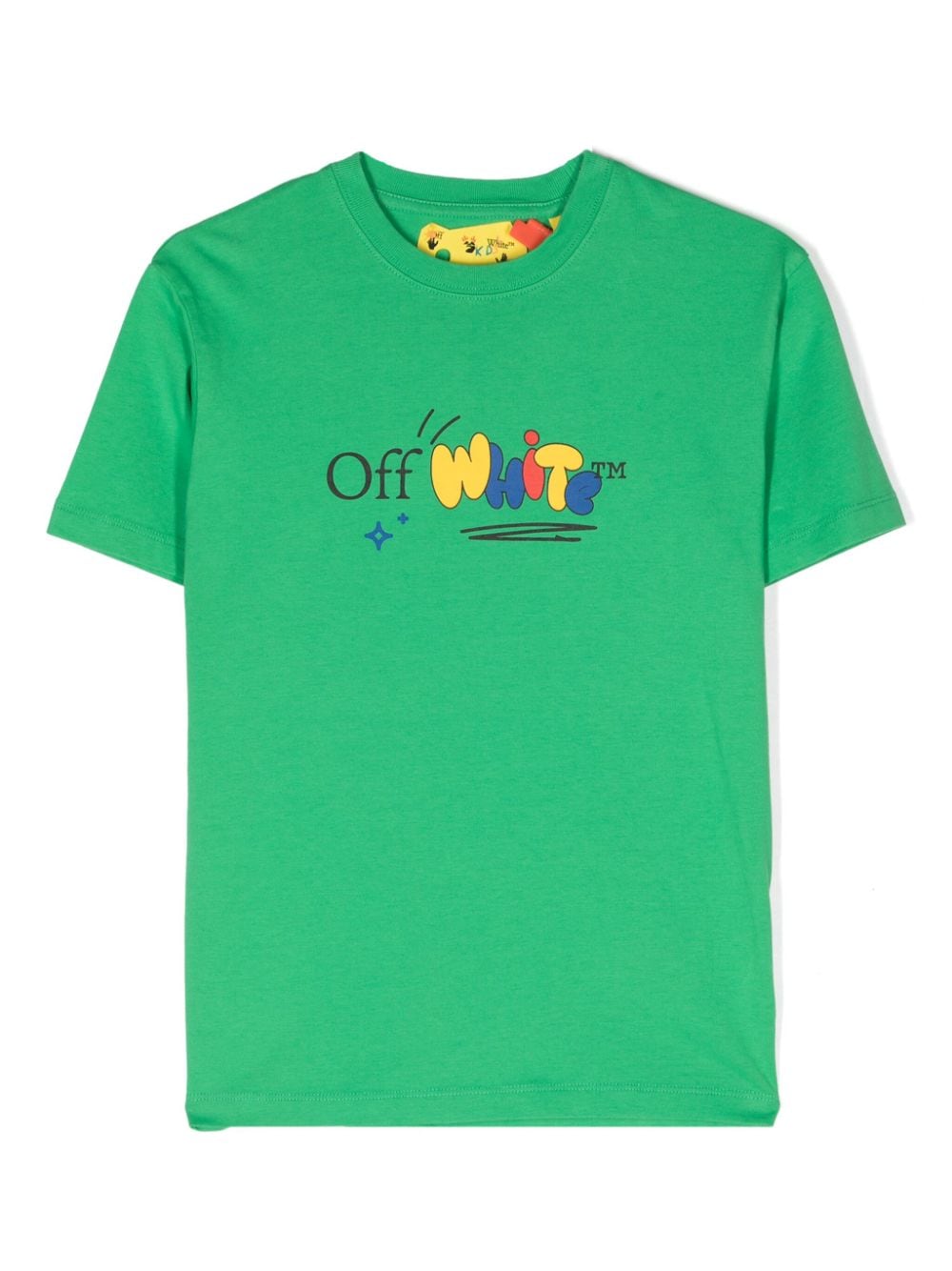 Off-White Kids logo-print cotton T-shirt - Green von Off-White Kids