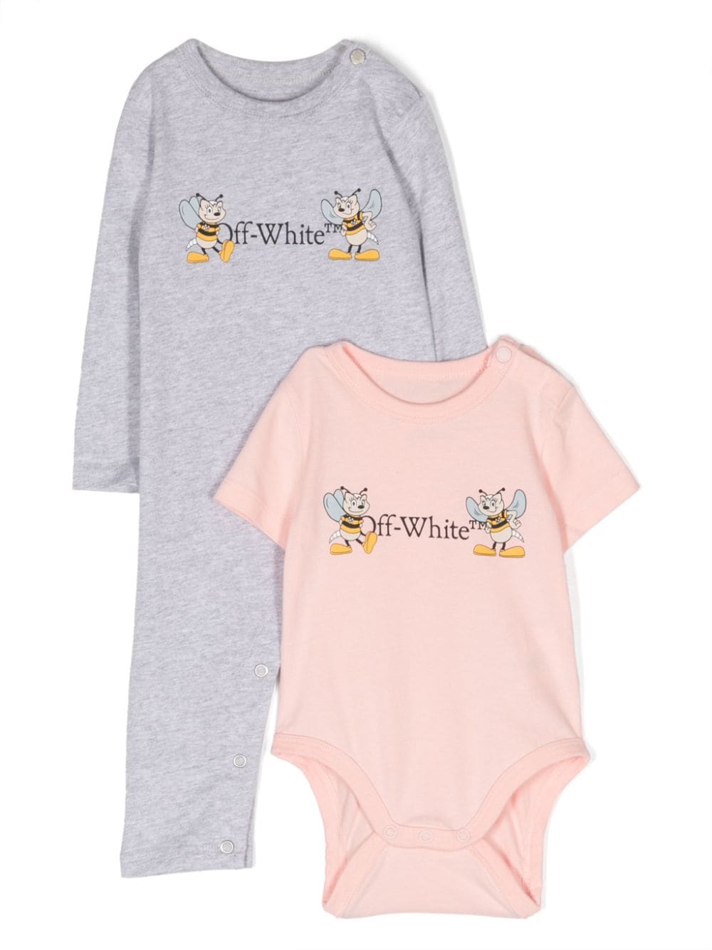 Off-White Kids logo-print cotton babygrow set - Pink von Off-White Kids