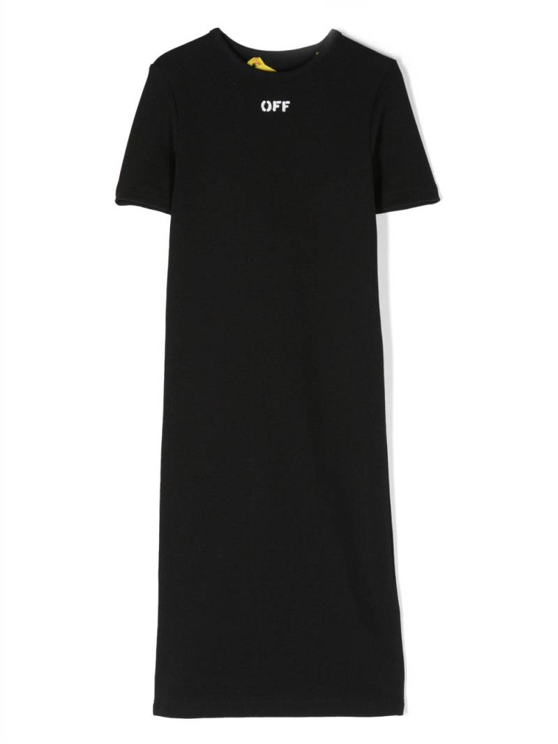 Off-White Kids logo-print cotton dress - Black von Off-White Kids