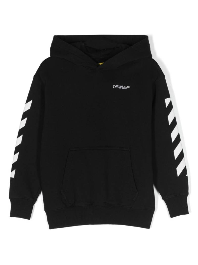 Off-White Kids logo-print cotton hoodie - Black von Off-White Kids