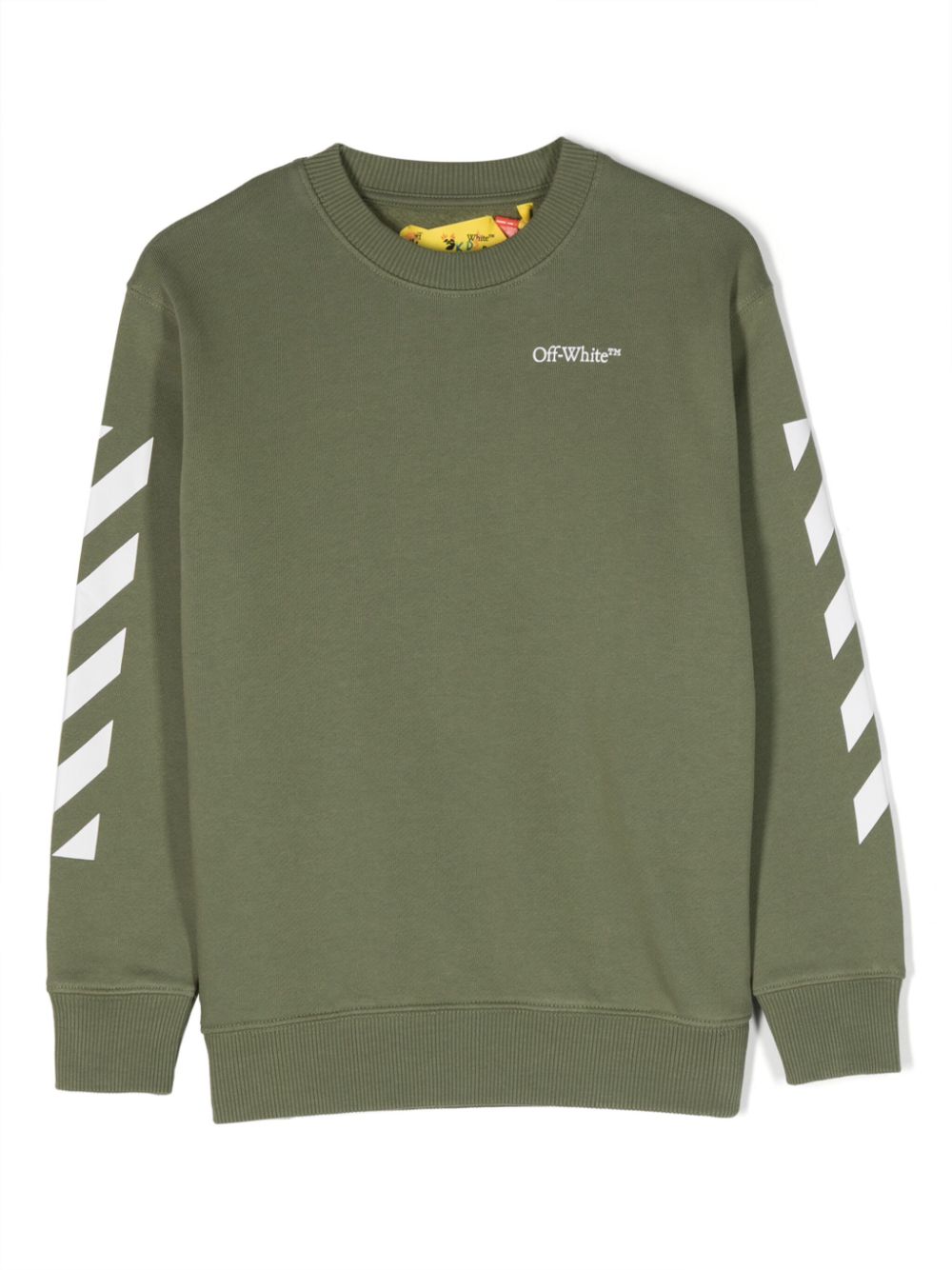 Off-White Kids logo-print cotton sweatshirt - Green von Off-White Kids