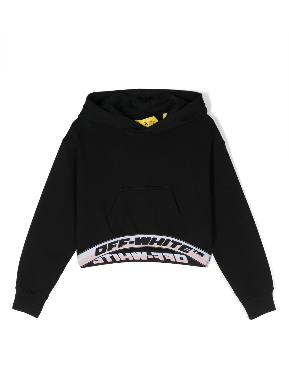 Off-White Kids logo-print cropped hoodie - Black von Off-White Kids