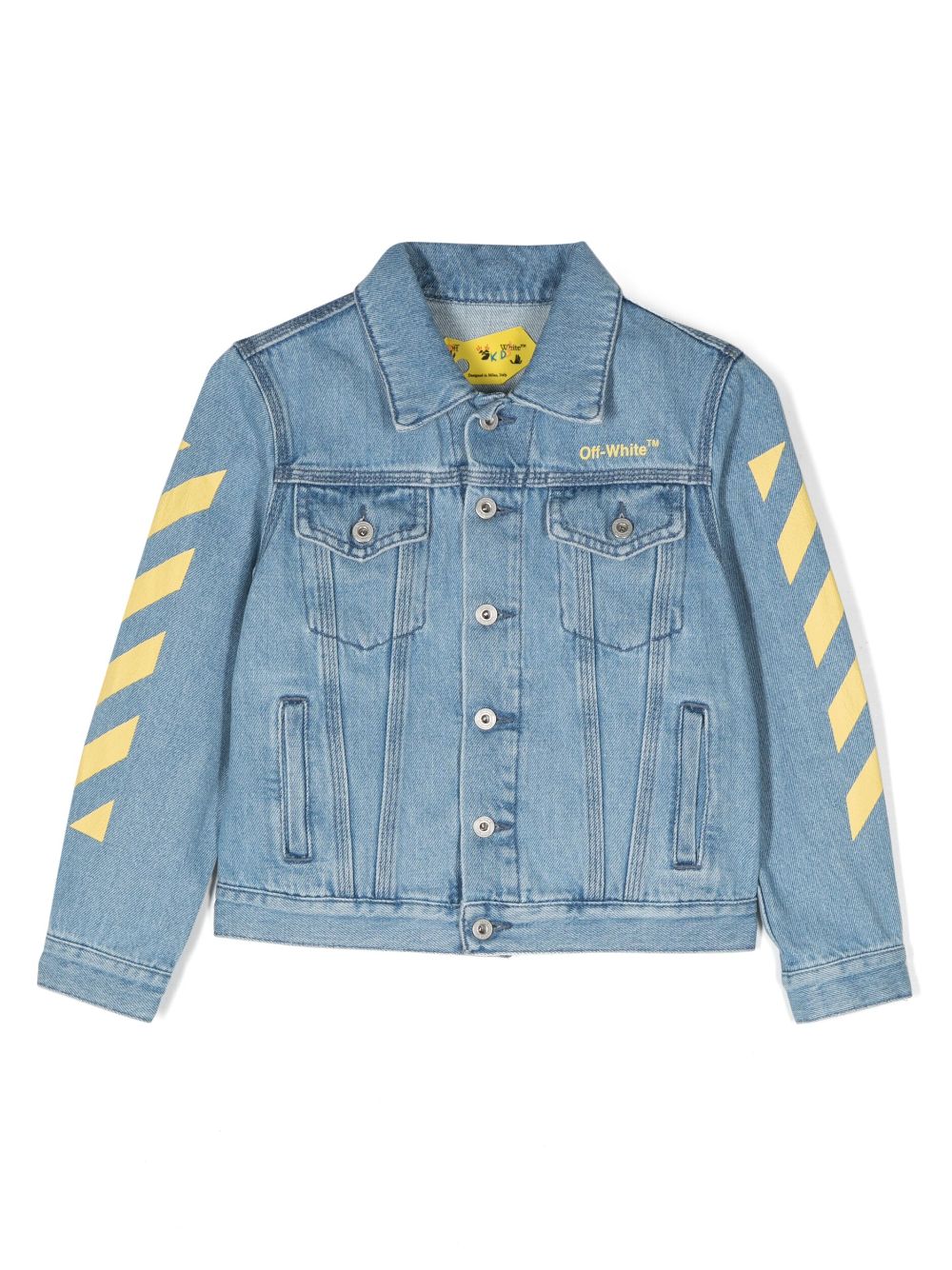 Off-White Kids logo-print denim jacket - Blue von Off-White Kids