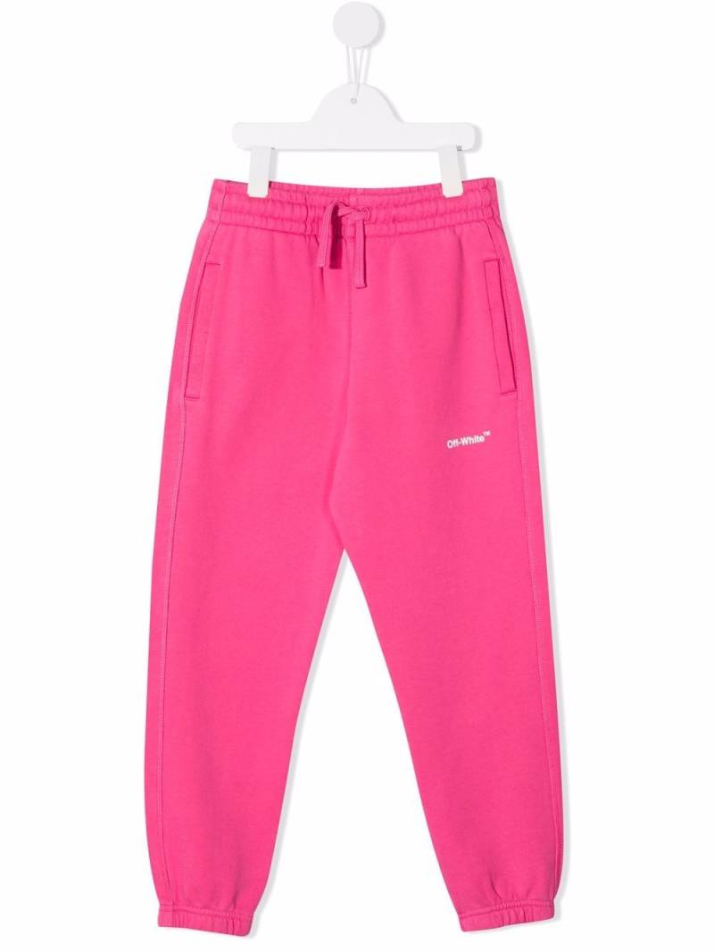 Off-White Kids logo-print drawstring tracksuit bottoms - Pink von Off-White Kids