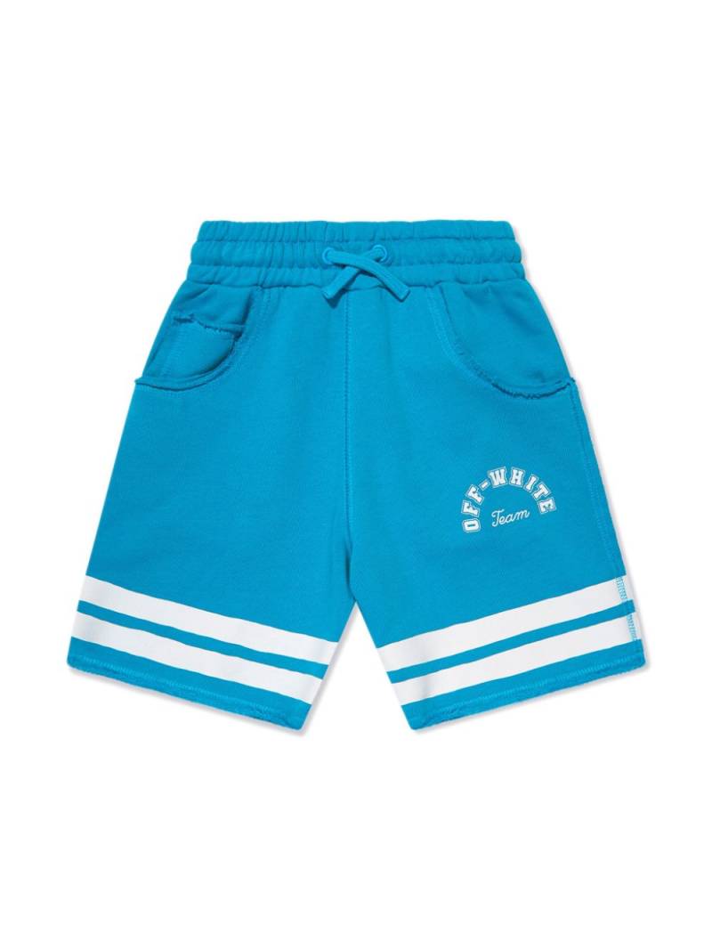 Off-White Kids logo-print jersey shorts - Blue von Off-White Kids