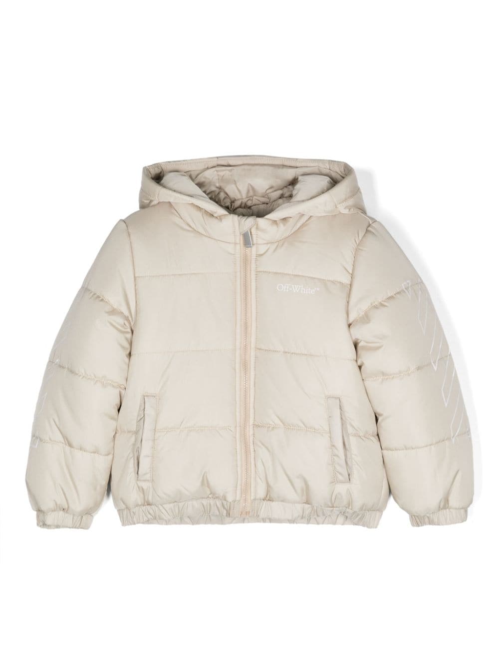 Off-White Kids logo-print padded jacket - Neutrals von Off-White Kids