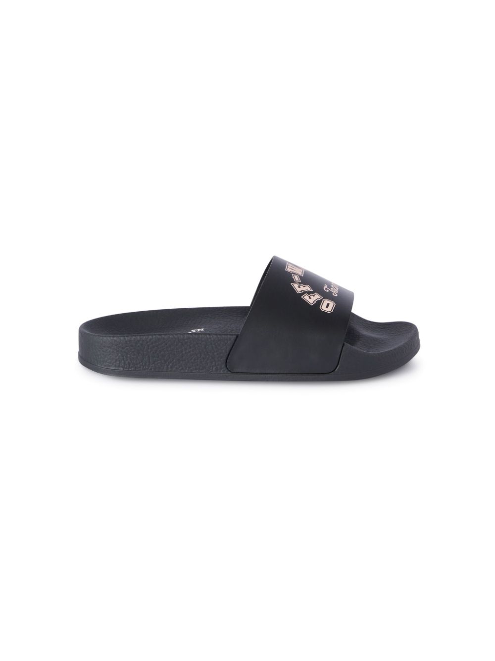 Off-White Kids logo-print pool slides - Black von Off-White Kids