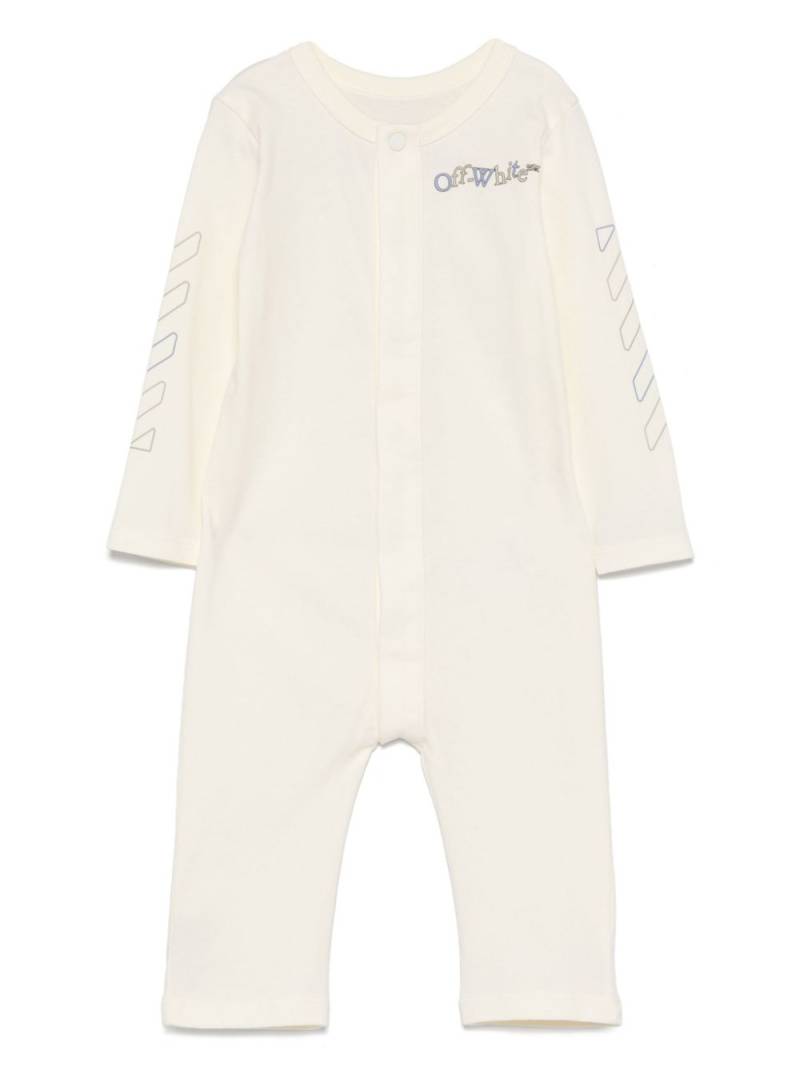 Off-White Kids logo-print rompers - Neutrals von Off-White Kids