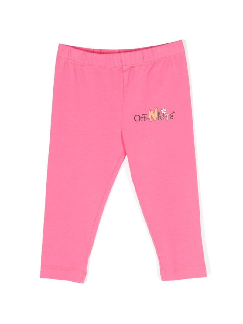 Off-White Kids logo-print slip-on leggings - Pink von Off-White Kids