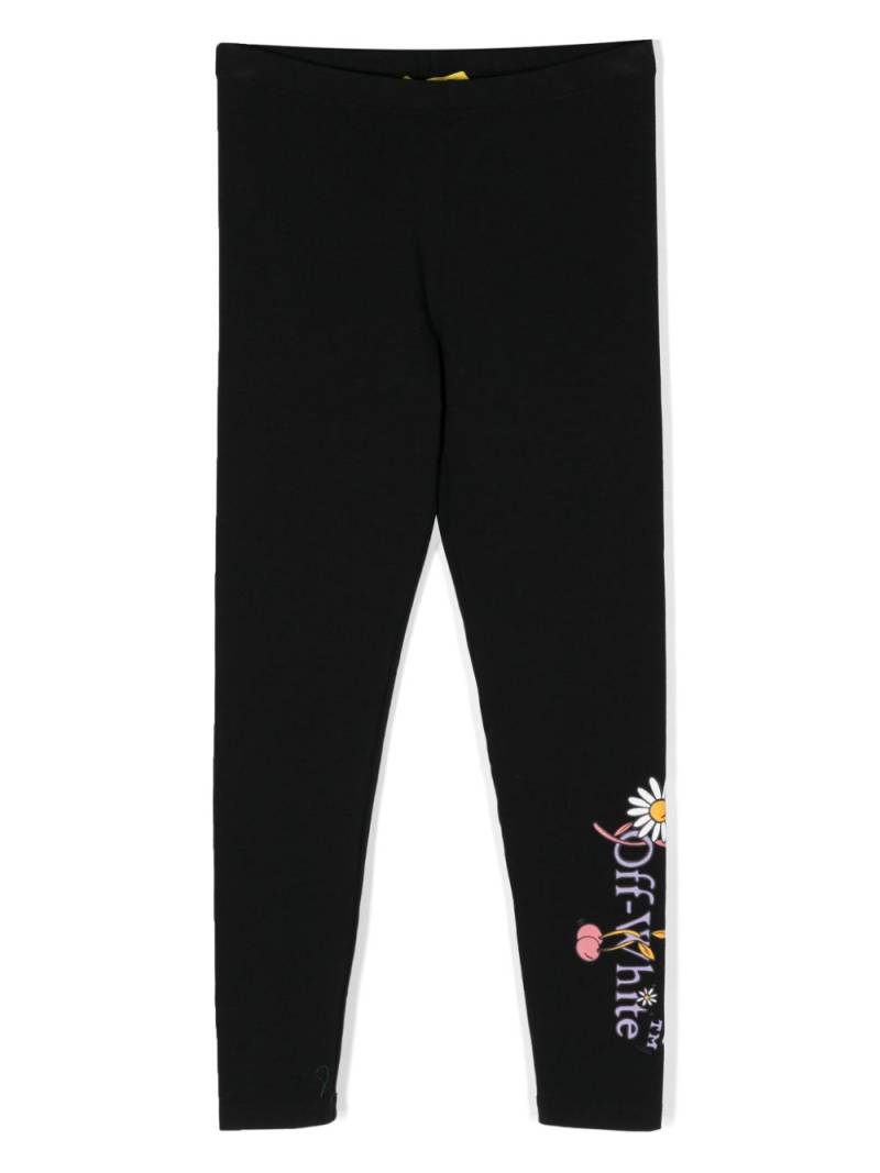 Off-White Kids logo-print stretch-cotton leggings - Black von Off-White Kids