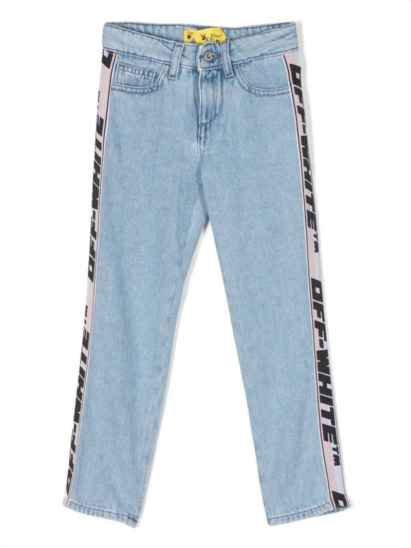 Off-White Kids logo-tape straight-leg jeans - Blue von Off-White Kids