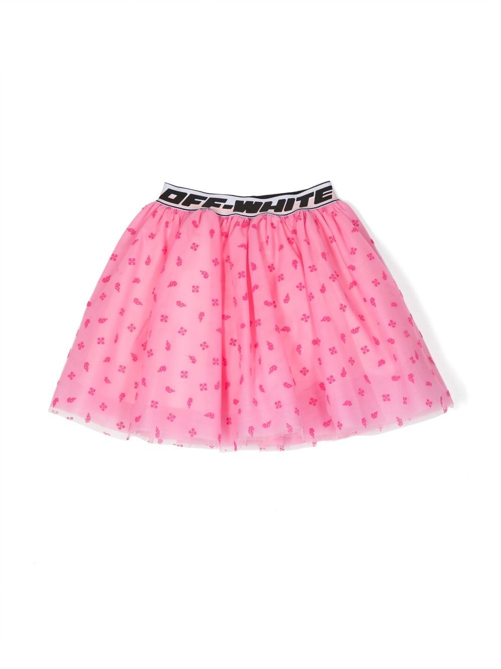 Off-White Kids logo-waistband flared mini skirt - Pink von Off-White Kids