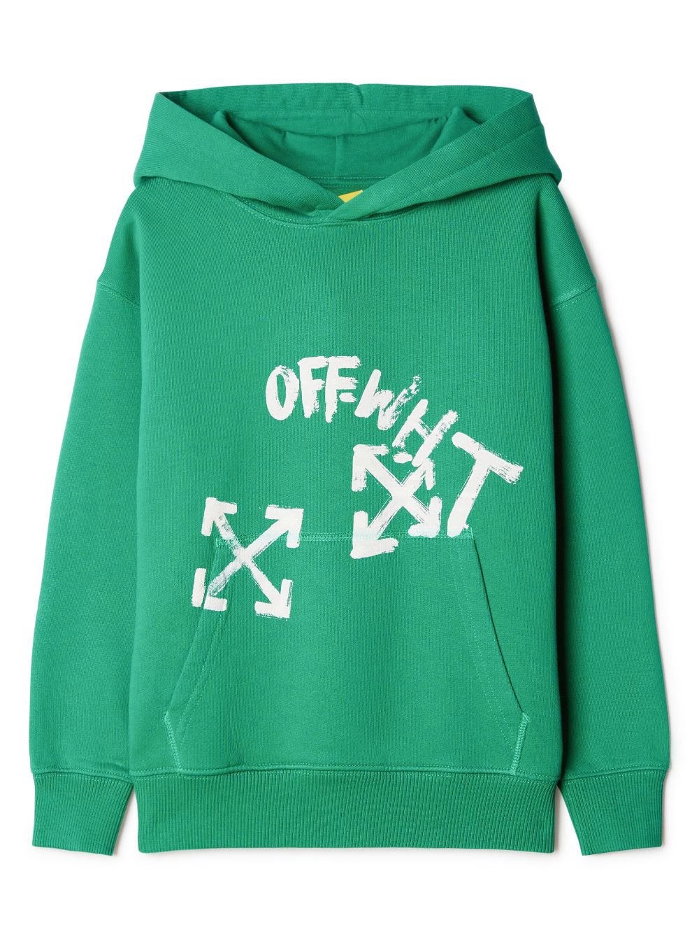 Off-White Kids Paint Script-print cotton hoodie - Green von Off-White Kids