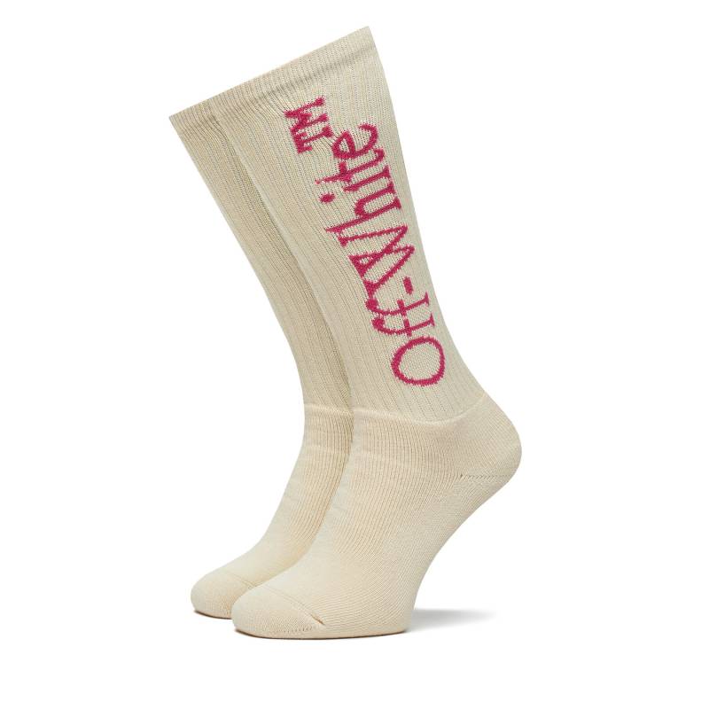 Hohe Herrensocken Off-White OWRA003S23KNI0010432 Écru von Off-White