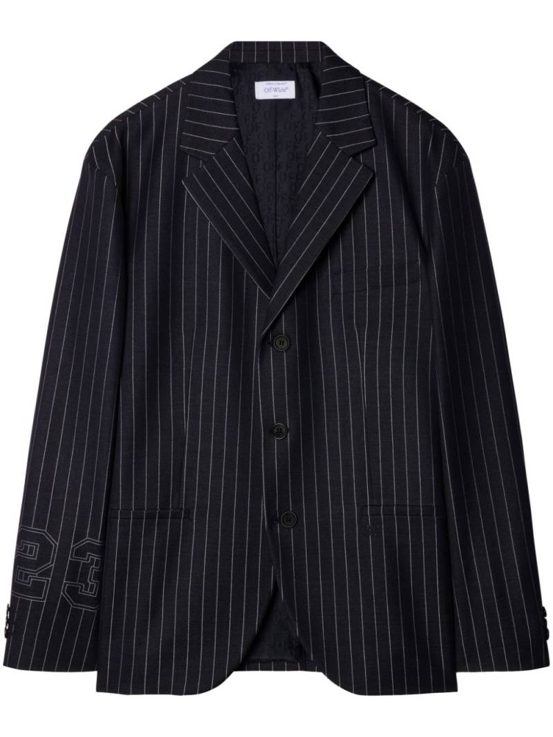 Off-White 23-print pinstriped blazer - Black von Off-White