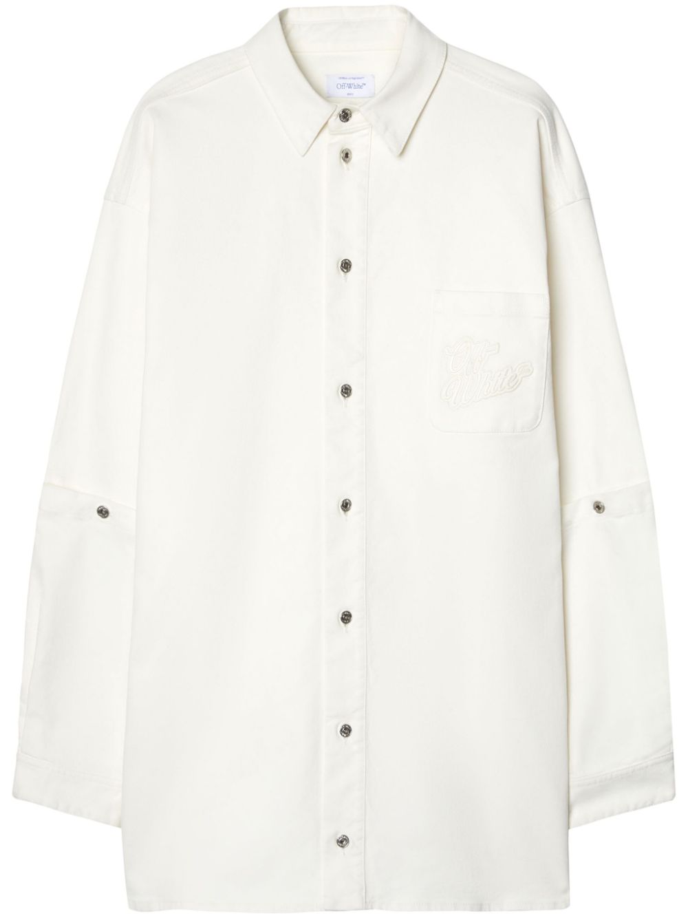 Off-White 90s logo-appliqué cotton shirt von Off-White